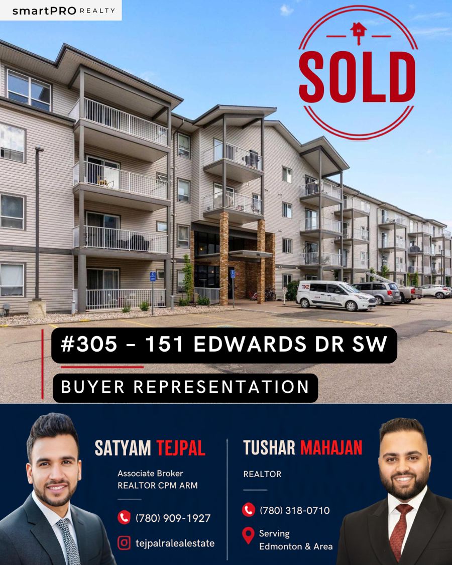 Buyer representation: #305 151 Edwards Dr SW, Edmonton